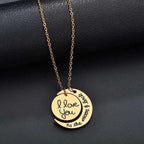 I Love You to the Moon and Back Couples Necklace