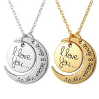 I Love You to the Moon and Back Couples Necklace