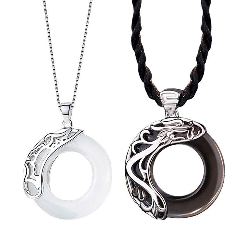 Japanese Dragon Couple Necklaces