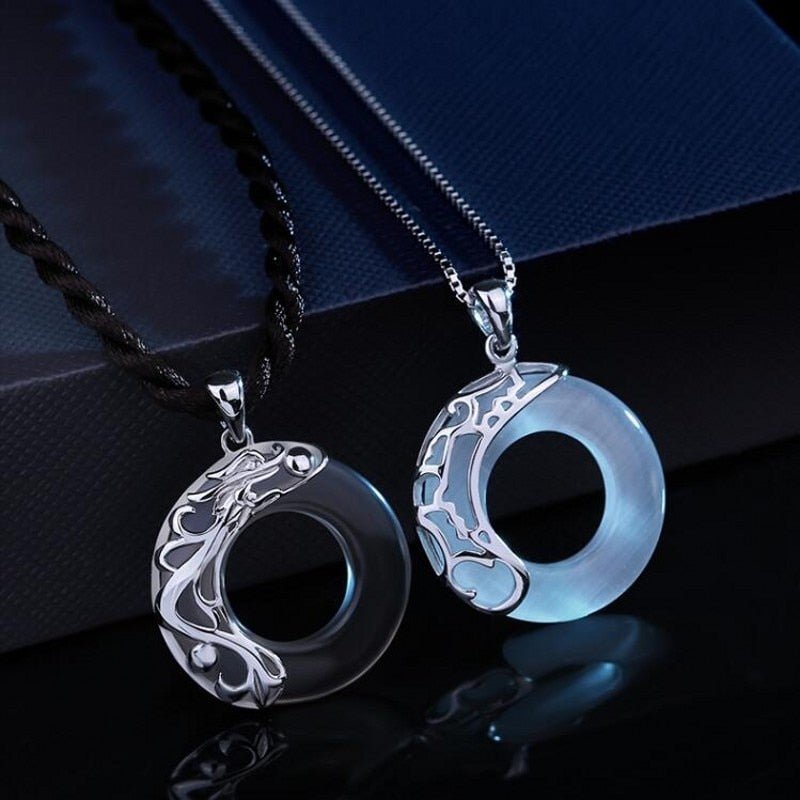 Japanese Dragon Couple Necklaces