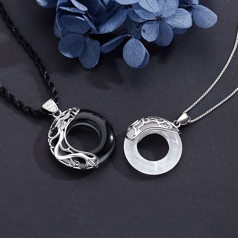Japanese Dragon Couple Necklaces
